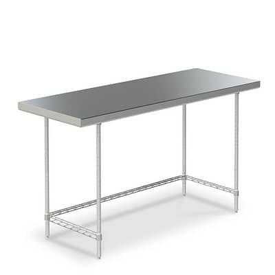 mesa de trabajo de acero inoxidable marco tres lados